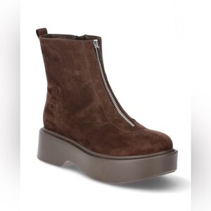 Portland Boot Company Brown Suede Zip Lug Sole Ankle Boots SZ 9